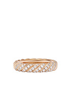 Sculpted Cable Ring, 18k Rose Gold & Diamonds